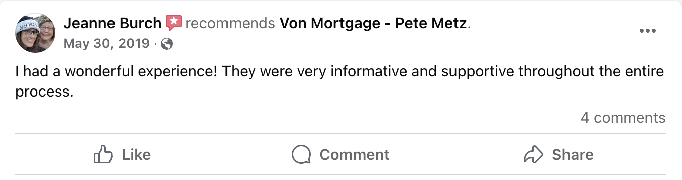 Facebook recommendation from Jeanne Burch: I had a wonderful experience.
